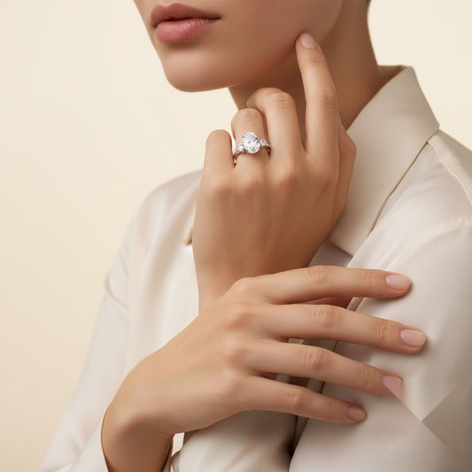 Étoile™ Three-Stone™ Ring (2ct Oval Cut)